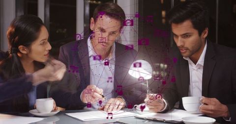 Collaborative Team Meeting with Global Network Visualization in Office