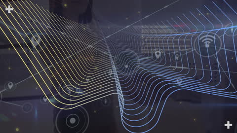 Futuristic Digital Interface with Dynamic Topographical Lines