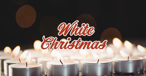 Tea Light Candles with 'White Christmas' Holiday Greeting
