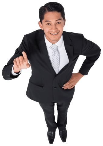 Transparent View of Confident Businessman Pointing - Download Free Stock Videos Pikwizard.com