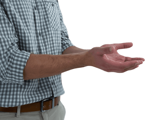 Transparent Gesture of Mid-Section Man with Cupped Hands - Download Free Stock Videos Pikwizard.com