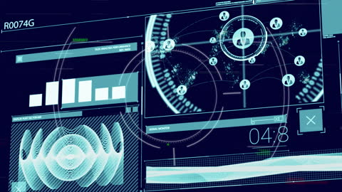 Digital Interface with Abstract Global Connection Visuals