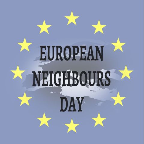 european neighbours day celebration with eu flag and map - Download Free Stock Templates Pikwizard.com