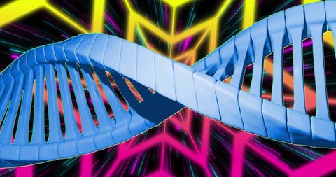 DNA Strand with Vibrant Digital Psychedelic Background - Download Free Stock Images Pikwizard.com
