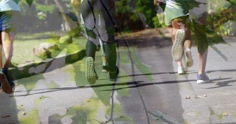 dynamic running group with nature overlay - Download Free Stock Images Pikwizard.com