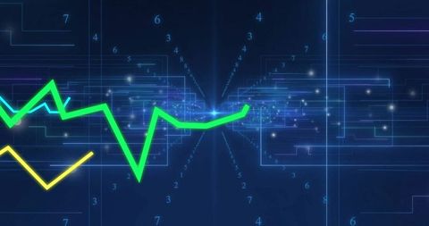 Dynamic Line Graph on Digital Data Background for Financial Analytics - Download Free Stock Images Pikwizard.com