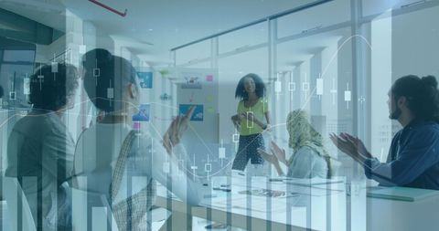 Business Team Applauding New Financial Presentation in Bright Office - Download Free Stock Images Pikwizard.com