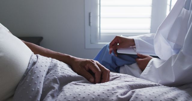 Doctor Consulting with Patient in Hospital Room - Download Free Stock Images Pikwizard.com