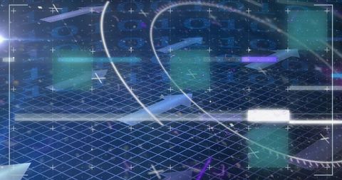 Digital Glitch Art Elements with Binary Code and Geometric Patterns - Download Free Stock Images Pikwizard.com