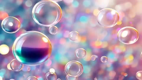 Colorful Soap Bubbles in Abstract Pastel Dreamscape