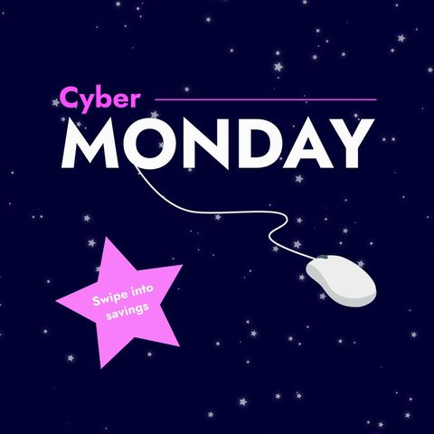 cyber monday sale promotion with starry mouse background - Download Free Stock Templates Pikwizard.com