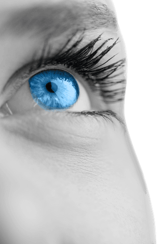 transparent blue eye on grey face looking upward - Download Free Stock Videos Pikwizard.com