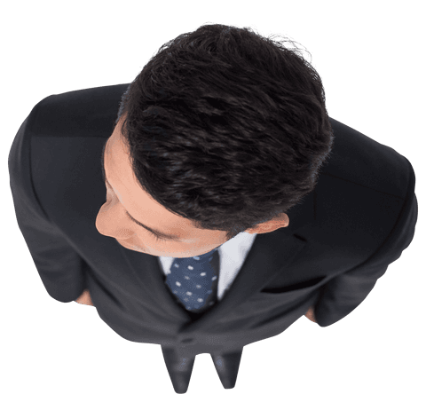Transparent Background of Businessman Viewed from Above