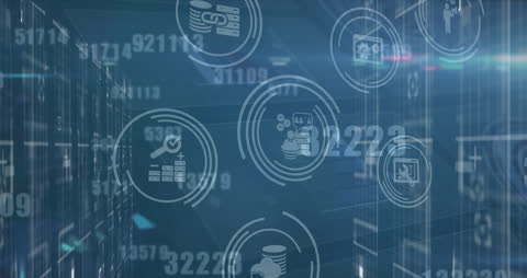 Media Icons Overlay with Digital Data Processing Concept