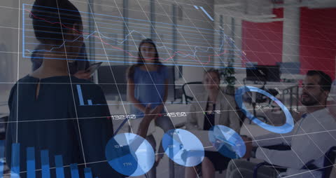 Business Team Analyzing Statistical Data in Modern Office