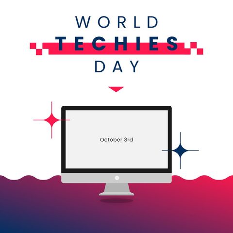 World Techies Day Celebration Poster with October 3rd Reminder - Download Free Stock Templates Pikwizard.com