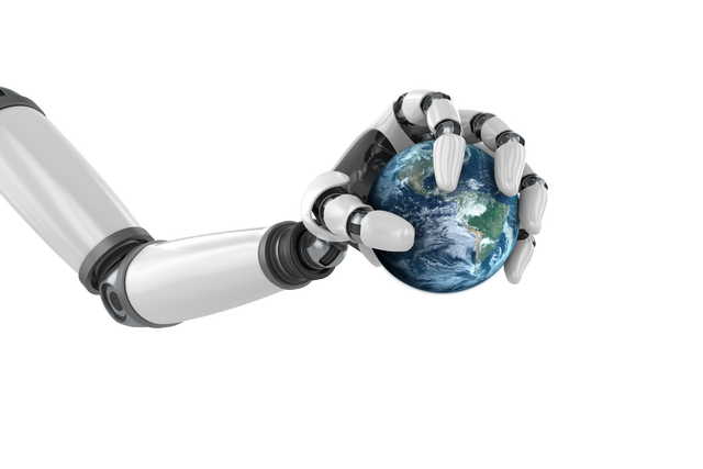 Robotic Hand Holding Globe on Transparent Background - Download Free Stock Videos Pikwizard.com