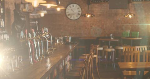 Cozy Bar Interior with Rustic Charm and Barstools - Download Free Stock Images Pikwizard.com