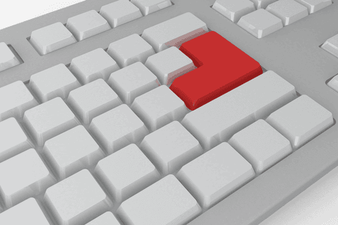 transparent graphic of keyboard with red enter key highlight - Download Free Stock Videos Pikwizard.com