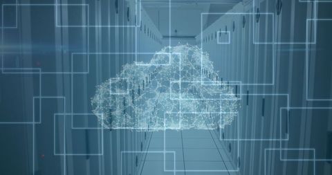 Digital Cloud Integration Over Server Corridor in Data Center - Download Free Stock Images Pikwizard.com