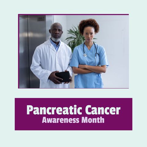 Diverse Medical Professionals Promoting Pancreatic Cancer Awareness