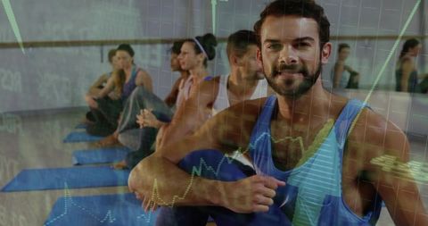 Yoga Class with Financial Growth Overlay