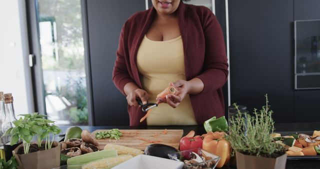 Woman Preparing Healthy Meal with Fresh Vegetables in Modern Kitchen - Download Free Stock Images Pikwizard.com