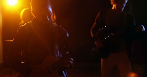Musicians Playing Guitars in Cozy Recording Studio - Download Free Stock Images Pikwizard.com