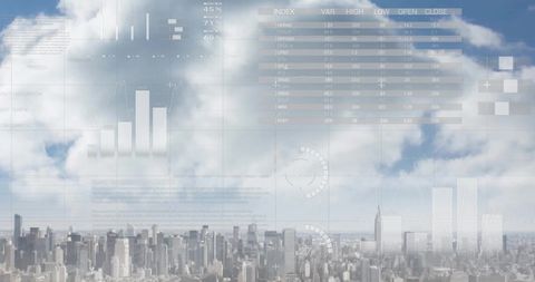 Digital Data Network Overlooking Modern Cityscape - Download Free Stock Images Pikwizard.com