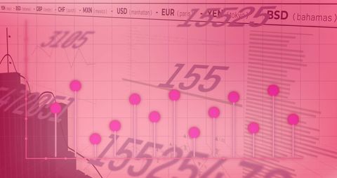 Dynamic Stock Market Analysis on Pink Background - Download Free Stock Images Pikwizard.com