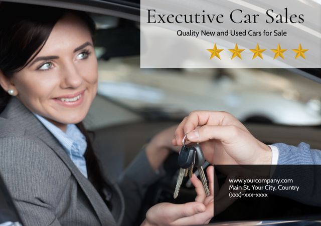 Trusted Saleswoman Handing Over Car Keys in Luxury Car Sales Promotion - Download Free Stock Templates Pikwizard.com