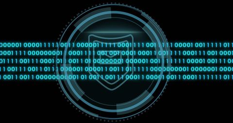 Digital Security Protection Symbol with Binary Code - Download Free Stock Images Pikwizard.com