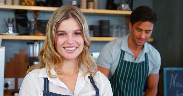 Young Baristas Smiling and Working in Coffee Shop - Download Free Stock Images Pikwizard.com