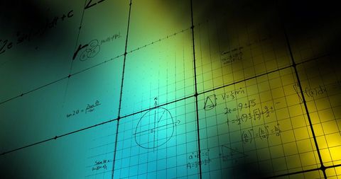 Mathematical Equations on Gridded Background with Dynamic Lighting