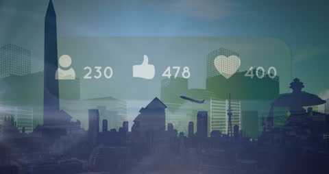 Digital Media Interaction Over Urban Skyline