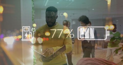 Technology Driven Workspace with Charging Interface Overlay