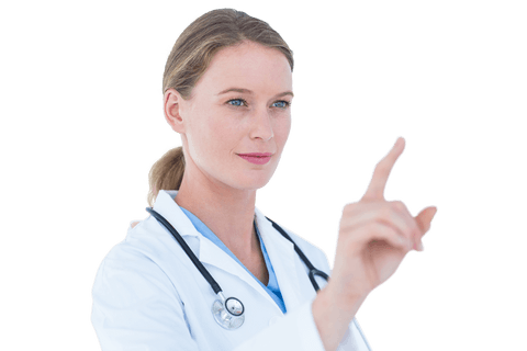 Caucasian Female Doctor Using Virtual Interface on Transparent Background - Download Free Stock Videos Pikwizard.com