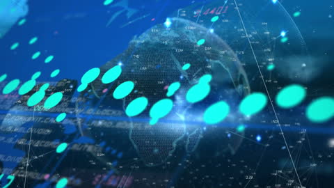 World Map in Digital Data Network Interface