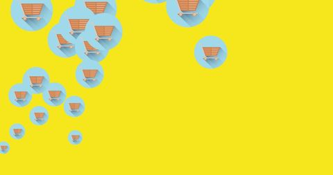 Shopping Cart Icons on Bright Yellow Background - Download Free Stock Images Pikwizard.com