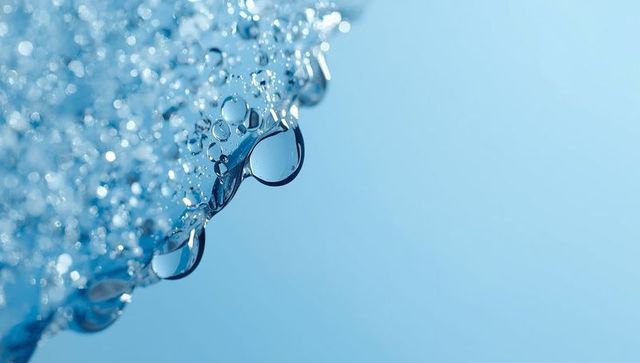 Close-Up Natural Water Droplets and Bubbles for Abstract Design