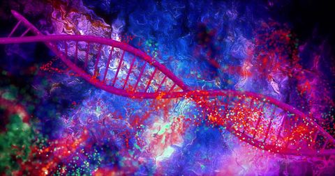 Colorful DNA Strand in Abstract Molecular Background - Download Free Stock Images Pikwizard.com