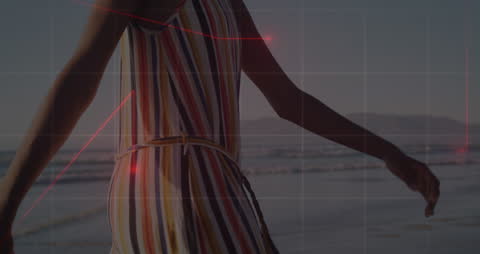 Mother and Daughter Connection at Beach with Digital Overlay