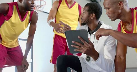 Basketball Team Strategizing with Modern Technology