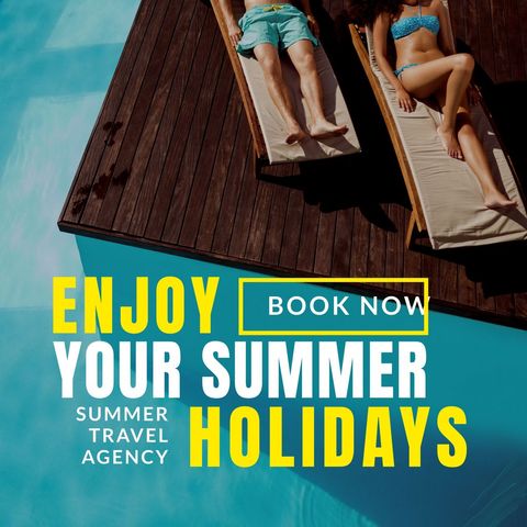 Luxury Summer Getaway with Relaxing Poolside Lounging - Download Free Stock Templates Pikwizard.com