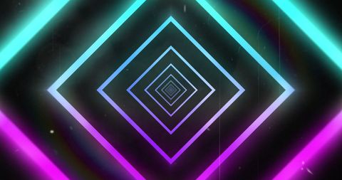 Neon Geometric Tunnel with Vibrant Pink and Blue Shades - Download Free Stock Images Pikwizard.com