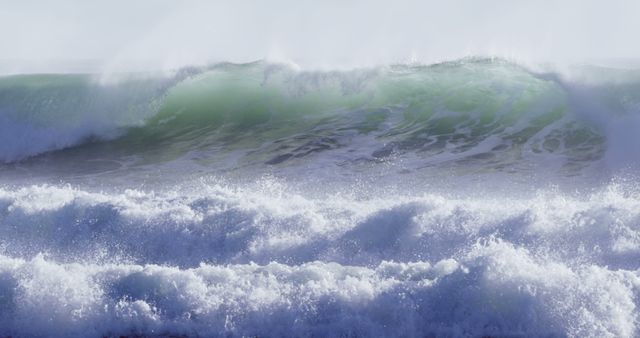 Majestic waves crash with force, showcasing the power and beauty of the ocean - Download Free Stock Photos Pikwizard.com