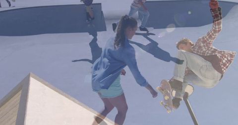 Creative Double Exposure of Skateboarding Youth - Download Free Stock Images Pikwizard.com