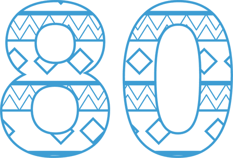Blue 80 Number with Pattern Transparent Background Design - Download Free Stock Videos Pikwizard.com