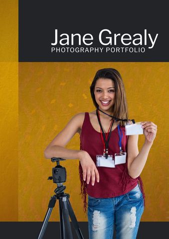 smiling woman photographer displaying her professional id cards - Download Free Stock Templates Pikwizard.com