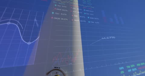 Animation of Global Business Data and Analytics with Futuristic Overlay